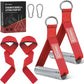 FitBeast Aluminum Exercise Handles & Lifting Straps Set - Replacement Gym Handles for Cables Machine, Pulley System, Strength Trainer, Pull Down Workout Handles, Pilates, Home Gym Cable Attachments