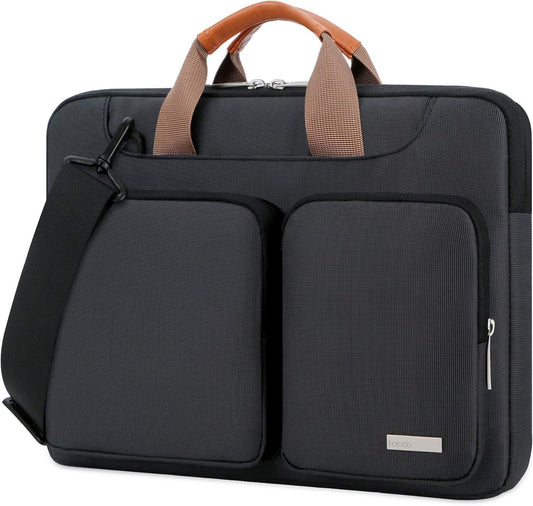 Lacdo 360° Protective Laptop Shoulder Bag, 16 inch Laptop Sleeve Case for 15.6 inch Acer HP Lenovo Dell ASUS Laptop, 16" New Pro M4/M3/M2/M1 Pro/Max A3403 A3186 2024-2019 Computer Bag, Black