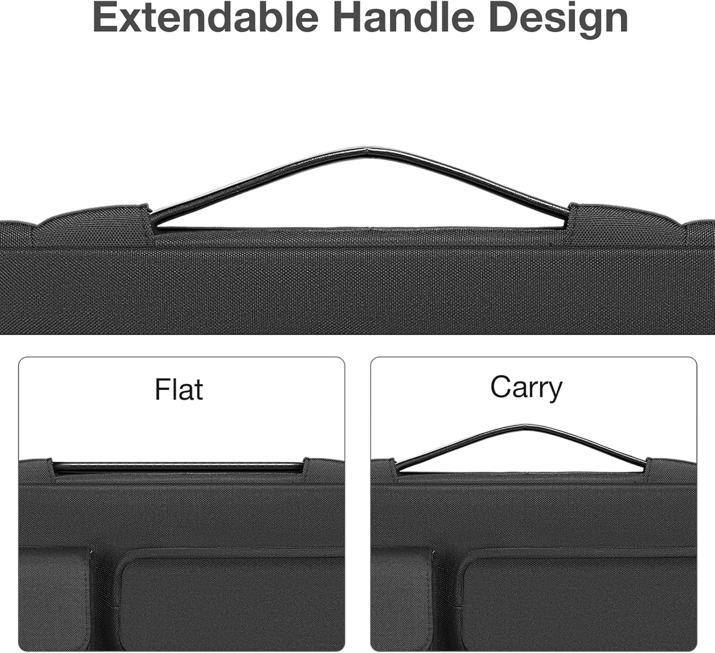 MOSISO 360 Protective Laptop Case 15 inch, Laptop Sleeve Compatible with MacBook Air 15 M4 A3241 M3 A3114 M2 A2941 2025-2023, Dell XPS 15, Side Open Bag with 2 Raised&1 Flapover Pockets, Black