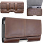 Leather Phone Holster for Men & Women, Horizontal Cell Phone Case -Fits iPhone Air 2025, 16/15/14 Plus/11 Pro Max, XS Max, Belt Clip/Loop Carrying Phone Pouch Holder, Brown Large.