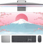 Aesthetic Japanese Cherry Blossom Desk Mat Cute Pastel Blue Color XL Sakura Gaming Mouse Pad Anime Mousepad for Women Desk Office Girl Gamer Cherry Blossoms Mouse Pads Fun Desktop Mat 31.5x11.8 in