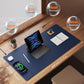 TopMade Mouse Pad with 15W Wireless Charging, XXL Large Leather Desk Mat, Waterproof Gaming Mousepad Home Office Desk Pad Protector, Computer Keyboard Pad, Mouse Mat for for MacBook, PC, Laptop, Blue
