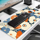 Cute Anime Flower Mouse Pad, Women's Office Desk Accessory Decoration, Expanded Mouse Pad 35.4 x 15.7 x 0.12 Inch Sewn Edge Non Slip Rubber Base