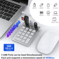 Wired USB C/A Number Pad - Numeric Keypad & Hub with 3 USB2.0 Ports - Portable Slim 18 Key Number Keypad Keyboard for Laptop PC Pad Surface MacBook, Wired Numeric Keypad with Type C & USB Cable 1.6Ft