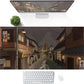 Tokyo Street at Night Kawaii Japanese XL Mouse Pad, Cute Gaming Desk Pads, Anime Large Desktop Mat, XXL Keyboard Mats, Extended Laptop Mat 31.5''X15.7''