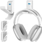 Headphone Stand, Wall Mount Headset Hanger, Gaming Headphone Holder Hook Clip, Foldable Headset Stand Desk Holder for PC Earphone Accessories, White(2 Pack)