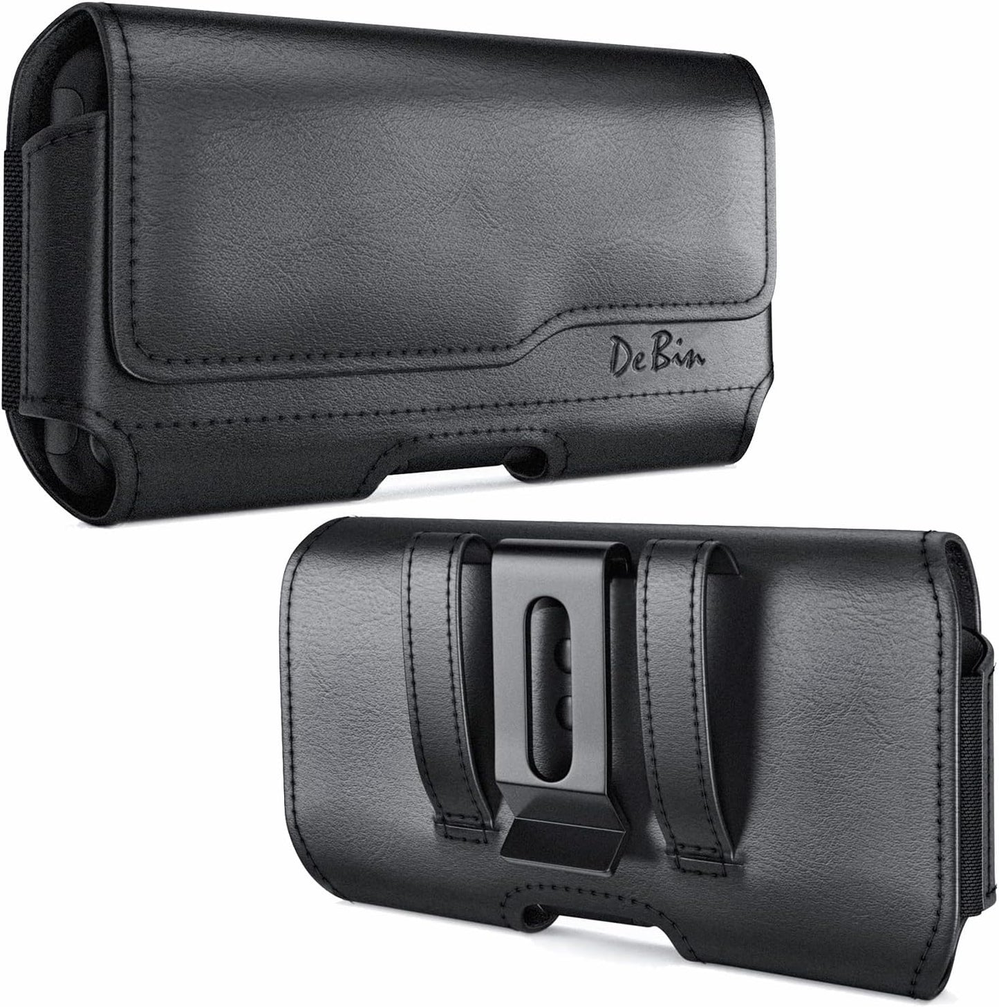 DeBin Case for Galaxy A15 A25 A35 A54 5G A53 A52 A51 A50 A20 Note 20 10+ Note 9 8 XCover Pro S24 FE S23 FE Cell Phone Belt Holder Holster Clip Pouch Cover (Fits Samsung Phone with Otterbox Case) Black