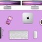 Leather Desk pad Protector- 47.2" x 23" Large Desk mat with Natural Cork & PU Leather,Mouse pad,Non-Slip Office Desk Mat,Waterproof Desk Writing Pad for Office and Home(Purple)