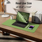 YSAGi Leather Desk Protector, Office Mat, Large Mouse Mat, Non-Slip PU Leather Blotter, Laptop Pad, Waterproof Writing Pad for Office and Home (Leaf Green, 23.6" x 13.8")