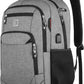 17 Inch Laptop Backpack, Business Anti Theft Slim Durable Laptops Backpack with USB Charging Port, Water Resistant College Computer Bag Gifts for Men & Women Fits 15.6 Inch Notebook-Grey