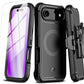 M MYBAT PRO for iPhone Air Case with Belt Clip Holster, [Compatible with Magsafe] w/Screen Protector, Anti-Drop, Shockproof, w 360°Rotating Kickstand,Heavy Duty Protection (Black)