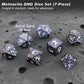 PJOY Metal D&D Dice Set for Dungeons and Dragons Dice with Case Meteorite Black Blue Glitters 7PCS 16mm Role Playing Cool DND Gifts for Players DM Board Game Masters
