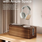 Acacia Wood Large Cable Management Box Round Edge - 16" L Wooden Power Strip Box, Surge Protector Box - Cable Hider Box for Office, Living Room - 2 Open Slots, Magnetic Lid (Walnut Color)