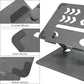 Home Studio Small Desktop Mixer Stand, Aluminum Portable Folding Heat Dissipation Lift Stand, Compatible with Nektar Panorama CS12, Rode RODECaster Pro II, Tascam Mixcast 4 (Gray)