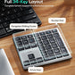 Nulea Wireless Number Pad Bluetooth 5.0 & 2.4G Portable Numeric Keyboard, USB-C Rechargeable, 34-Keys Bluetooth Keyboard for Data Entry, Compatible for Laptop, Mac, iMac, Tablet, PC Desktop