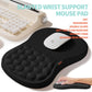 2-in-1 Ergonomic Set, Wave Rise Keyboard Wrist Rest and Massage Bulge Slope Mouse Pad Wrist Support, Cushion Memory Foam Integrated to Relieve Wrist Pain, Black