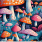 ITNRSIIET Mouse Pad with Stitched Edge Premium Textured Smooth Precise Operation Waterproof Washable Non-Slip Rubber Base Desktop Protection Mat, 10.2×8.3×0.12 inches, Pretty Mushroom