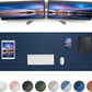 Large Desk Mat,55" x 17"Leather Desk Pad Protector,Large Mouse Pad,Office Desk Mat, Non-Slip PU Leather Desk Blotter,Desk Pad,Waterproof Desk Writing Pad for Office/Home/Decor (Midnight Blue)