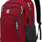 Laptop Backpack,Business Travel Anti Theft Slim Durable Laptops Backpack with USB Charging Port,Water Resistant College Computer Bag for Women & Men Fits 15.6 Inch Laptop and Notebook-Red