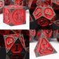 PJOY Metal DND Dice Set D&D Dragon Dice Black Red with Metal Case D and D Dice for Dungeons and Dragons TTRPG Gifts