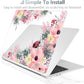 Batianda Premium Case for New MacBook Air 15 inch 2025 M4 2024 2023 with M3 M2 Chip Model A3241/A3114, Designed Protective Plastic Hardshell & Keyboard Cover & Screen Protector, Beautiful Floral