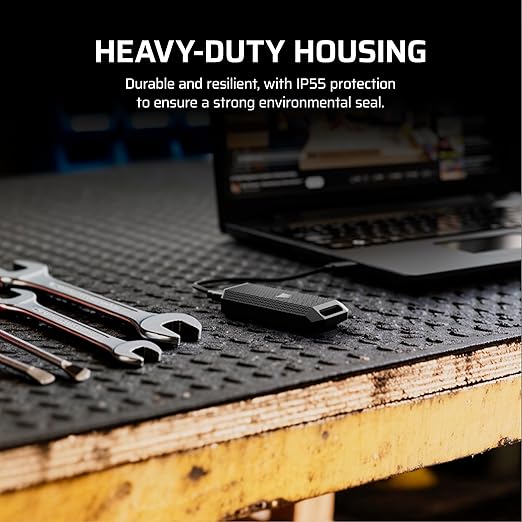 Corsair EX400U Survivor 1TB USB4 External SSD – Up to 4000 MB/s, IP55 Rugged Drive, Plug & Play for PC, Mac & iPad – Black