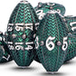 ARUOHHA DND Metal Dice Black Green Dragon Egg Dice with Metal Box, Role Playing Game RPG Polyhedral D and D Dice Set D20 D12 D10 D8 D6 D4