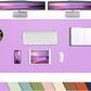 Leather Desk pad Protector, Large Desk mat with Natural Cork & PU Leather,Mouse pad,Non-Slip Office Desk Mat,Waterproof Desk Writing Pad for Office and Home (47in*17in, Purple)