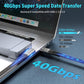 USB4 Cable, with Thunderbolt 4, 240W Charging, 40 Gbps Data Cable, 8K @ 60Hz HDR, USB C to USB C Cable, 90Degree for Hub, Dock MacBook, M2, M3, Mac SSD (90Degree USB4 40G 240W 0.5M)
