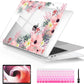 Laptop Case for MacBook Air 13 2020 2019 2018 with Touch ID & Retina Display Floral Series Hard Shell with Keyboard Cover Screen Protector for New Mac Air 13.3 inch A2337 A2179 A1932, Beautiful Floral