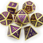 Haxtec D&D Metal Dice Set Gold Purple DND Dice Compatible with Dungeons and Dragons Gifts RPG Roleplaying Dice