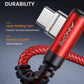 AINOPE USB Type C Cable 3.1A Fast Charger (2-Pack, 10ft+10ft) Right Angle USB A to USB C Cable, Resistant Nylon Braided USB C Charger Cable (Red)