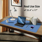 YSAGi Leather Desk Protector, Office Mat, Large Mouse Pad, Non-Slip PU Leather Blotter, Laptop Desk, Waterproof Writing Pad for Office and Home (Sea Blue, 35.4" x 17")