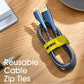 40Pcs Nearockle Reusable Cable Ties, Adjustable Silicone Cord Organizer Small Zip Ties for Charging Cords Earphone Computer Wire, Office Desk Cable Management Travel Accessories(4 Colors)