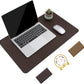 YSAGi Non-Slip Leather Desk Pad, Waterproof Laptop Computer Desk Keyboard Mat, Table Protector Blotter Mat, Large Mouse Pad for Office/Work/Home/Decor(Dark Brown, 23.6" x 13.7")