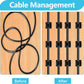 100PCS Adhesive Cable Clips, Wire Holder Organizer Cord Management, Cable Staples Outdoor Strong Cord Clips for Wall, Desk, Christmas Lights, String Lights, TV PC Ethernet Cable, Black Small