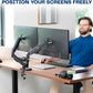 VIVO Dual Monitor up to 32 inches and 19.8 lbs per Screen, Pneumatic Arm Desk Mount, Articulating Counterbalance, VESA Stand, Classic, STAND-V002O