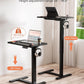 Mobile Standing Desk with Wheels - Electric Height Adjustable Small Movable Laptop Desk, Portable Rolling Computer Sit Stand Side Table for Home Office, Sofa&Bedside Use (23.6",Black)