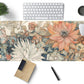 Japanese Minimalist Floral Desk Mat Aesthetic Flowers XL Large Extended Gaming Mouse Pad with Stitched Edges, Big Laptop Computer Keyboard and Mouse Mat for Girl Women Office Decor 31.5x11.8 in