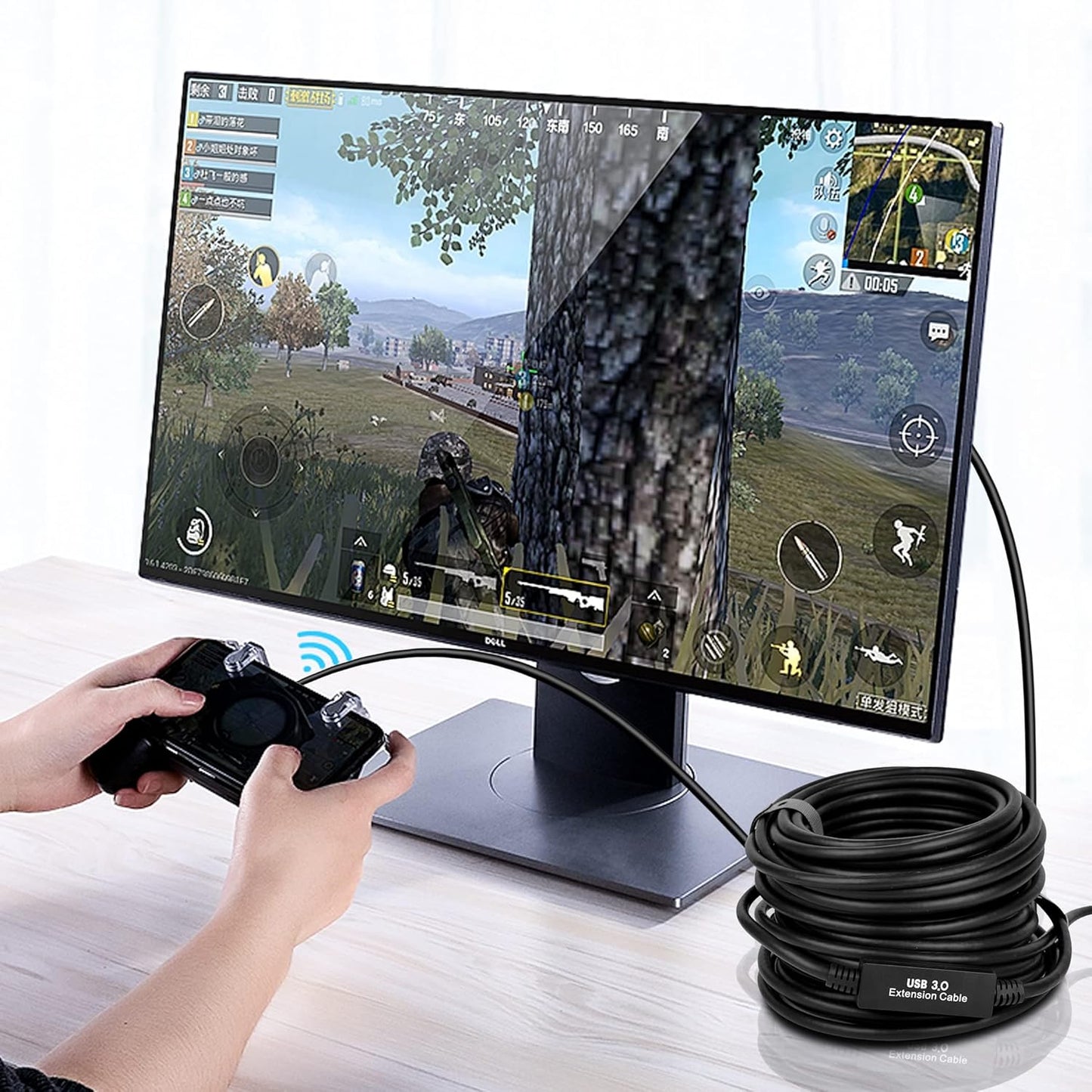 50FT USB 3.0 Active Extension Cable, USB Extension Cord A/M to A/F (15M) for USB HUB,Webcam,Xbox,Oculus Quest 2/3 VR,PS4,Printer,External Hard Disk