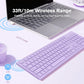 LeadsaiL Purple Wireless Keyboard, 2.4GHz Full-Sized Ergonomic Computer Keyboard, Cordless Noiseless Keyboard,12 FN Shortcuts for Windows MacOS Laptop Computer