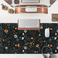 Cute Dark Floral Desk Mat Vintage Flowers Plant Mouse Pad XXL Large Extended Gaming Mousepad Women Office Decor Desk Pad, Big Laptop Computer Keyboard and Mouse Mat with Stitched Edges, 31.5x15.7 in