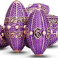 ARUOHHA DND Metal Dice Copper Purple Dragon Egg Dice with Metal Box, Role Playing Game RPG Polyhedral D and D Dice Set D20 D12 D10 D8 D6 D4
