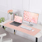 AFIING Leather Desk pad Protector, Large Non-Slip Office Desk Mat with Natural Cork & PU Leather, Waterproof Writing Mouse Pad for Office and Home (55in*17in,Pink)