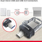 SANDISK 64GB Ultra Dual Drive m3.0, microUSB and USB Type-A, High-speed USB 3.0,, Retractable design for Android Devices and Computers - SDDD3-064G-G46, Black