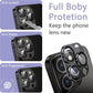 2 Pack Camera Lens Protector for iPhone 16 Pro/iPhone 16 Pro Max,[Not Easy to Breakn ] AR Tempered Glass Strong Adsorption Metal Camera Cover Screen-Black