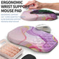 2-in-1 Ergonomic Set, Wave Keyboard Wrist Rest and Massage Slope Mouse Pad Wrist Support, Rebound Memory Foam for Relieve Carpal Tunnel Syndrome and Wrist Pain (Pink Purple Marble)