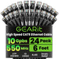 GEARit Cat 6 Ethernet Cable Pack - 24-Pack 6 ft Cat6 Ethernet Patch Cables | RJ45 Network Patch Cable, 10 Gbps Snagless Gold-Plated Connectors - Ethernet Cable Cat 6 for PC, TV, Router - Black