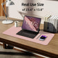 YSAGi Leather Desk Protector, Office Mat, Large Mouse Mat, Non-Slip PU Leather Blotter, Laptop Pad, Waterproof Writing Pad for Office and Home (Light Pink, 23.6" x 13.8")