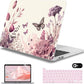 Mektron for MacBook Pro 13-inch Case 2022 2021 2020 Release A2338 M2 M1 A2289 A2251, Printed Plastic Hard Shell Cover for New MacBook Pro 13.3-inch Touch Bar Fits Touch ID, Butterfly Flower C074